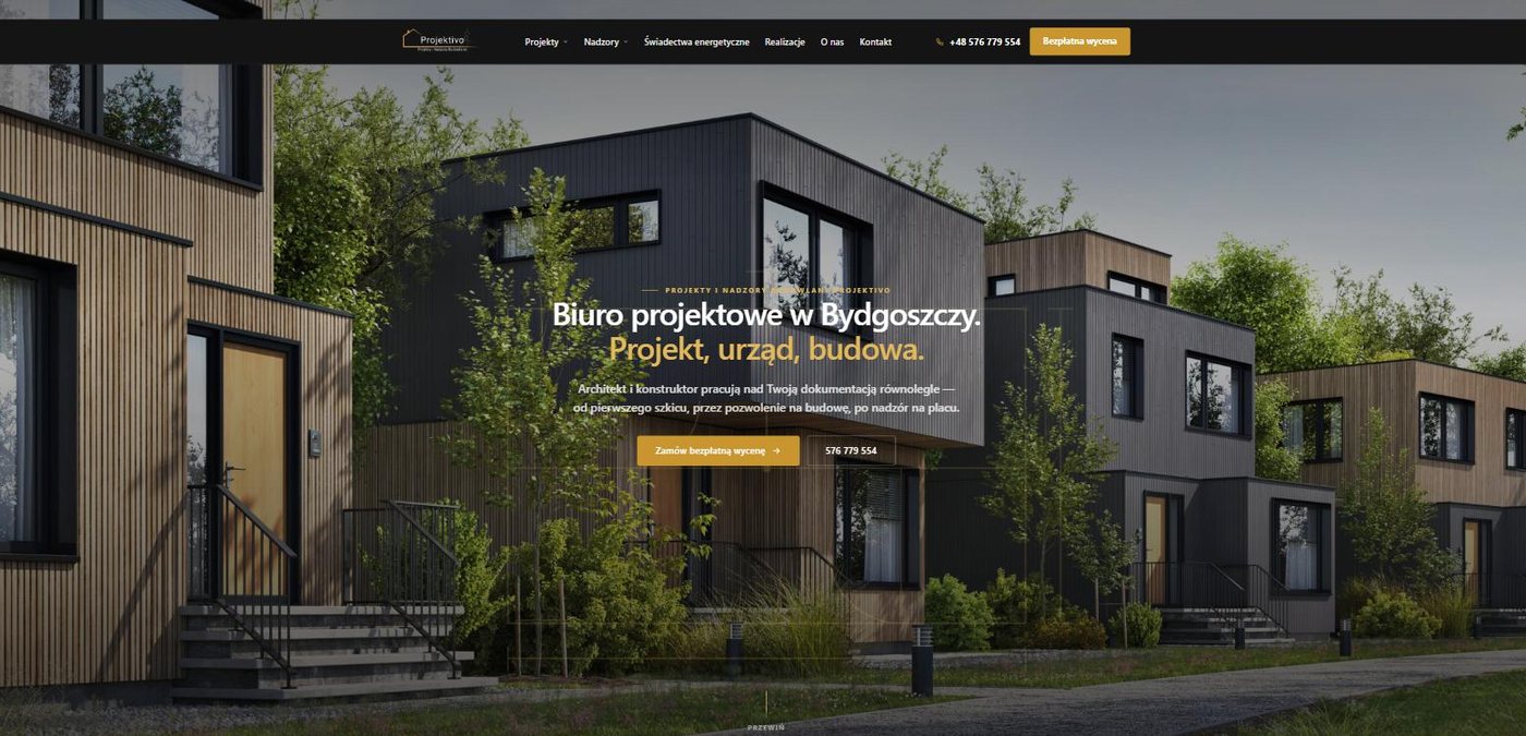 Strona projektivo.pl, realizacja KWS-IT
